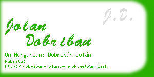 jolan dobriban business card